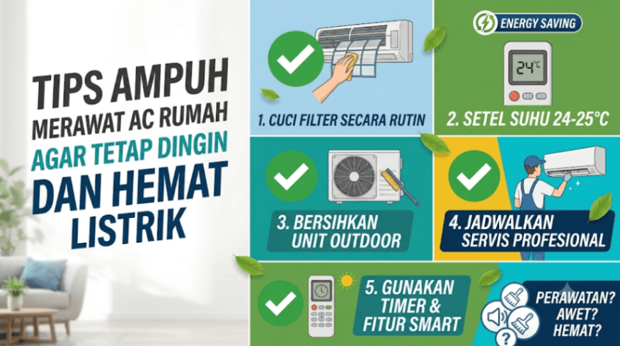 Tips Ampuh Merawat AC Rumah Agar Tetap Dingin dan Hemat Listrik-image